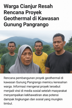 Warga Cianjur Resah Rencana Proyek Geothermal di Kawasan Gunung Pangrango