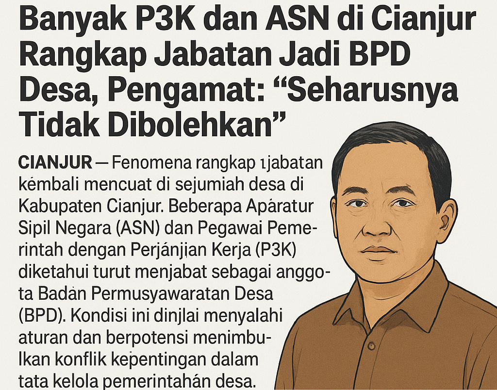 Banyak P3K dan ASN di Cianjur Rangkap Jabatan Jadi BPD Desa, Pengamat: “Seharusnya Tidak Dibolehkan”