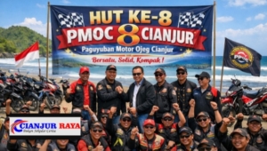 HUT ke-8 PMOC Cianjur, Ojek Motor Bersatu di Pantai Apra