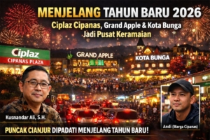 Menjelang Tahun Baru 2026, Ciplaz Cipanas, Grand Apple, dan Kota Bunga Jadi Titik Keramaian di Puncak Cianjur
