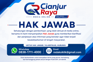 Hak Jawab Atas Pemberitaan yang terbit di Media Cianjur Raya