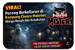 Viral Pocong Berkeliaran di Kampung Ciwaru Makeber, Warga Resah dan Ketakutan