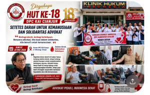 HUT ke-18 DPC KAI Cianjur: Setetes Darah untuk Kemanusiaan dan Solidaritas Advokat