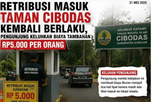 Retribusi Masuk Taman Cibodas Kembali Berlaku, Pengunjung Keluhkan Biaya Tambahan Rp5.000 per Orang