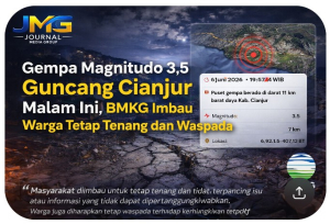 Gempa Magnitudo 3,5 Guncang Cianjur Malam Ini, BMKG Imbau Warga Tetap Tenang dan Waspada