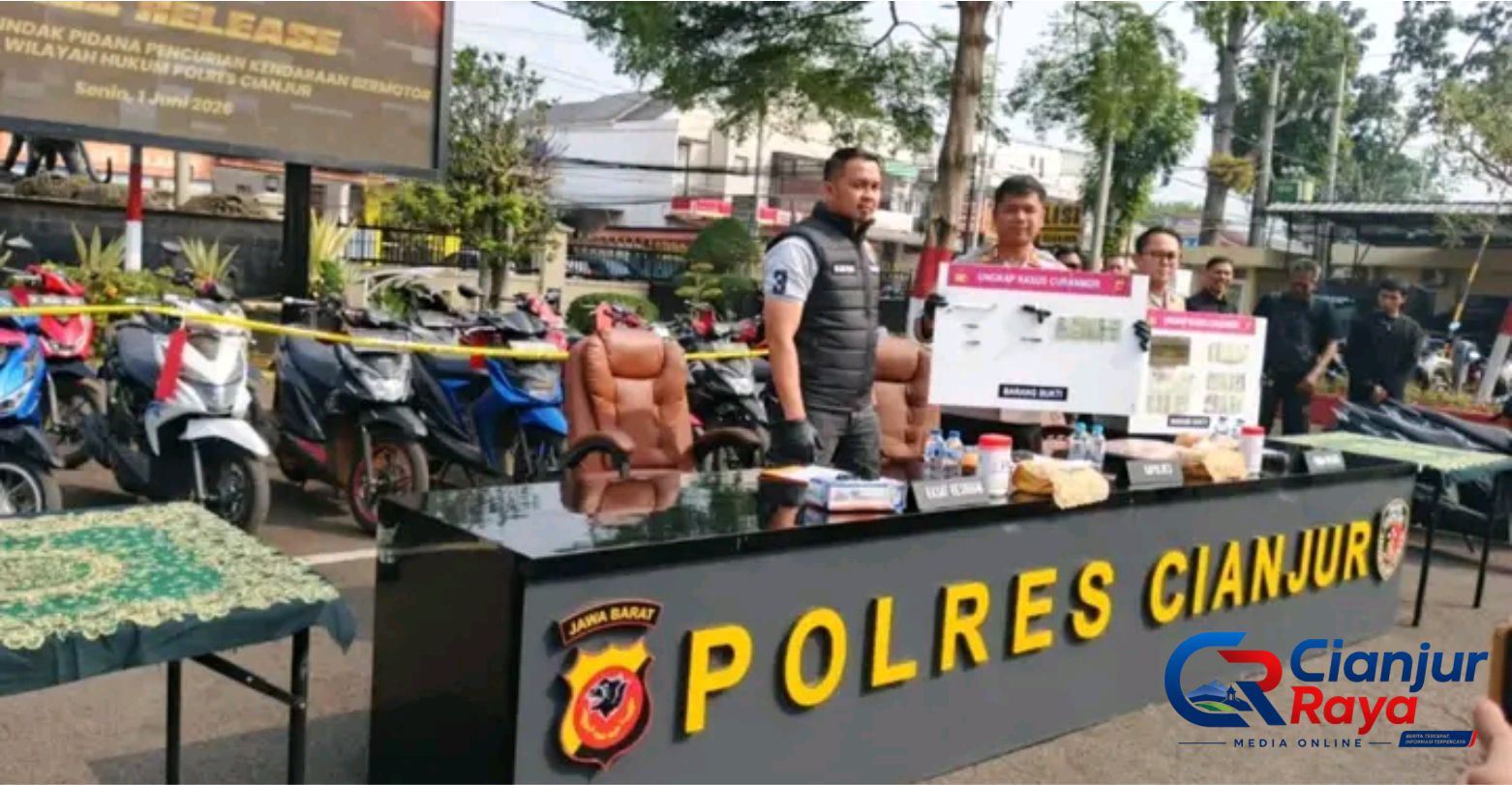 Aksi Sindikat Curanmor Cianjur Berakhir! 34 Motor Diamankan, Pelaku Beroperasi di Tempat Hiburan hingga SPBU