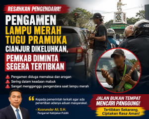 Pengamen Lampu Merah Tugu Pramuka Cianjur Dikeluhkan, Pemkab Diminta Segera Tertibkan