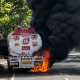 Truk Tangki BBM Pertamina Patra Niaga Pecah Ban dan Terbakar di Jalur Cianjur–Sukabumi
