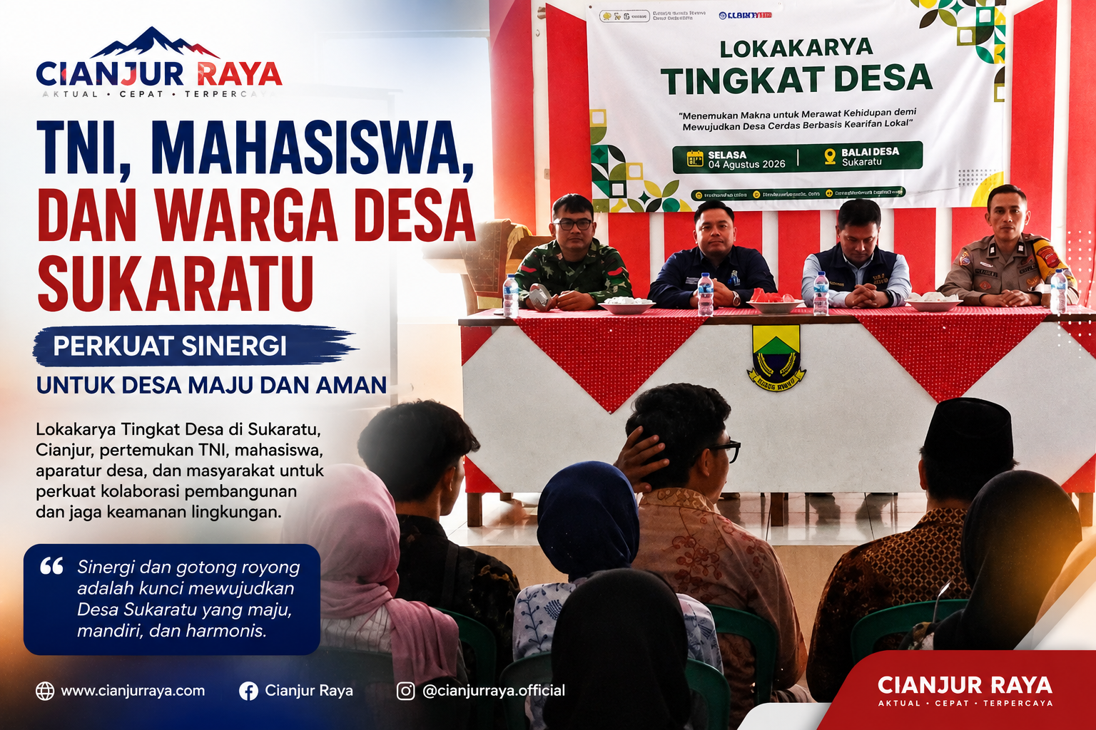 TNI, Mahasiswa, dan Warga Desa Sukaratu
